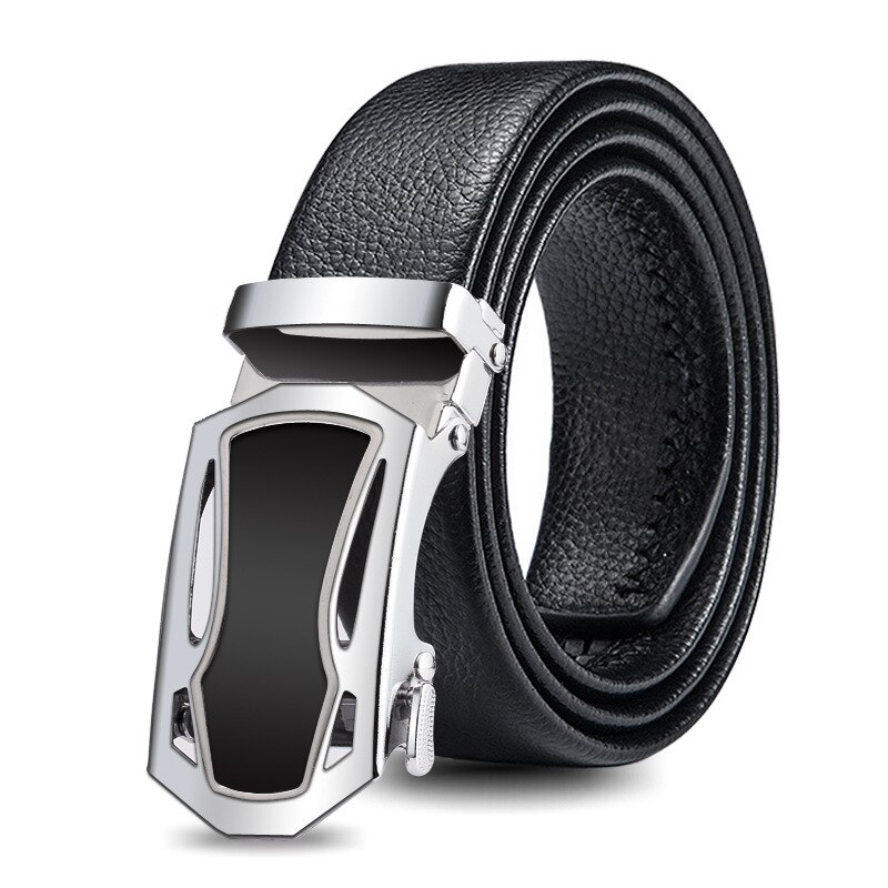 Men's automatic buckle belt Sports car styling buckle bark texture Business casual jeans belt p86: B