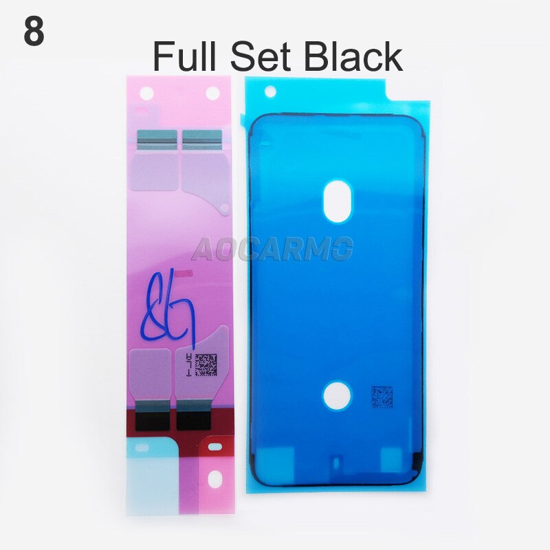 Aocarmo wyświetlacz LCD ekran wodoodporny klej naklejki baterii taśma klejąca dla iPhone 6S 6SP 7 7P 8 8P plus X XS XS Max Max XR: i8 Black