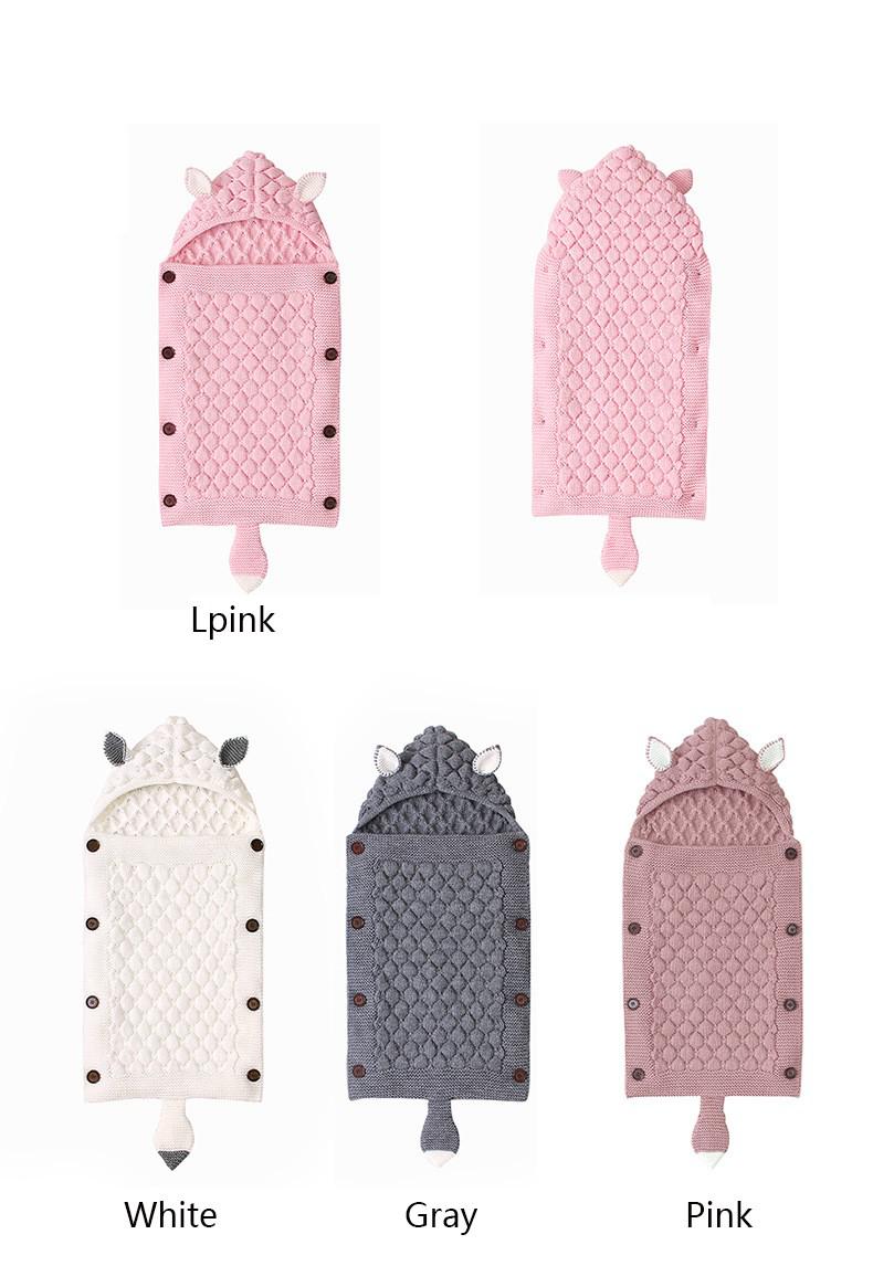 Baby Sleep Sack Winter Inbakeren Sack Peuter Jongens Meisjes Slaapzakken Leuke Candy Kleuren Baby Deken Envolope Voor Pasgeboren 0-6M: Pink