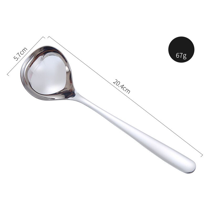 304 Stainless Steel Soup Spoon Deepen Thickened Large Capacity Spoon Dinnerware Tableware Restaurant Multi-function: Large