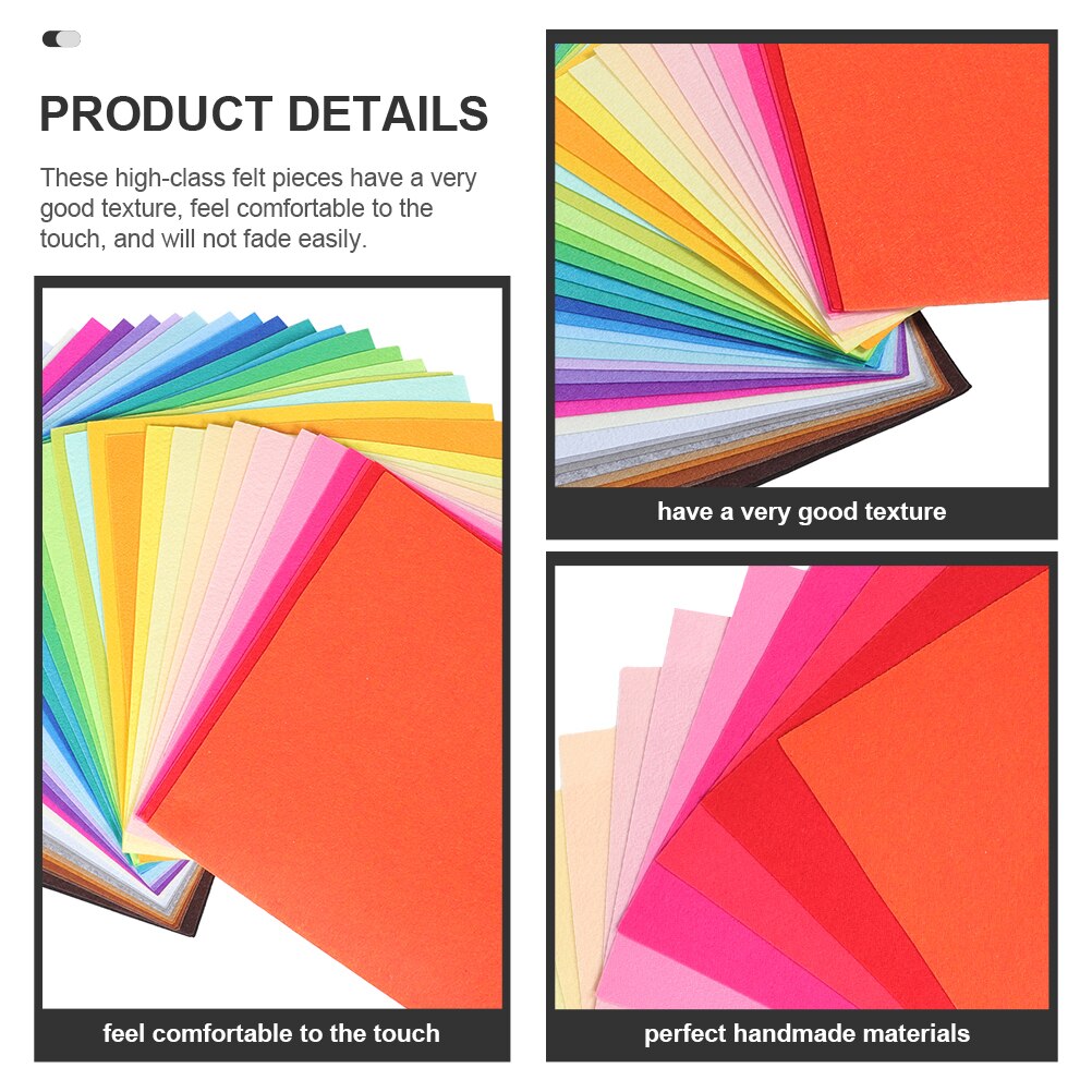 40Pcs Kids DIY Felt Sheets Craft Felt Fabric Sheets Children Craft Making Materials for Kindergarten