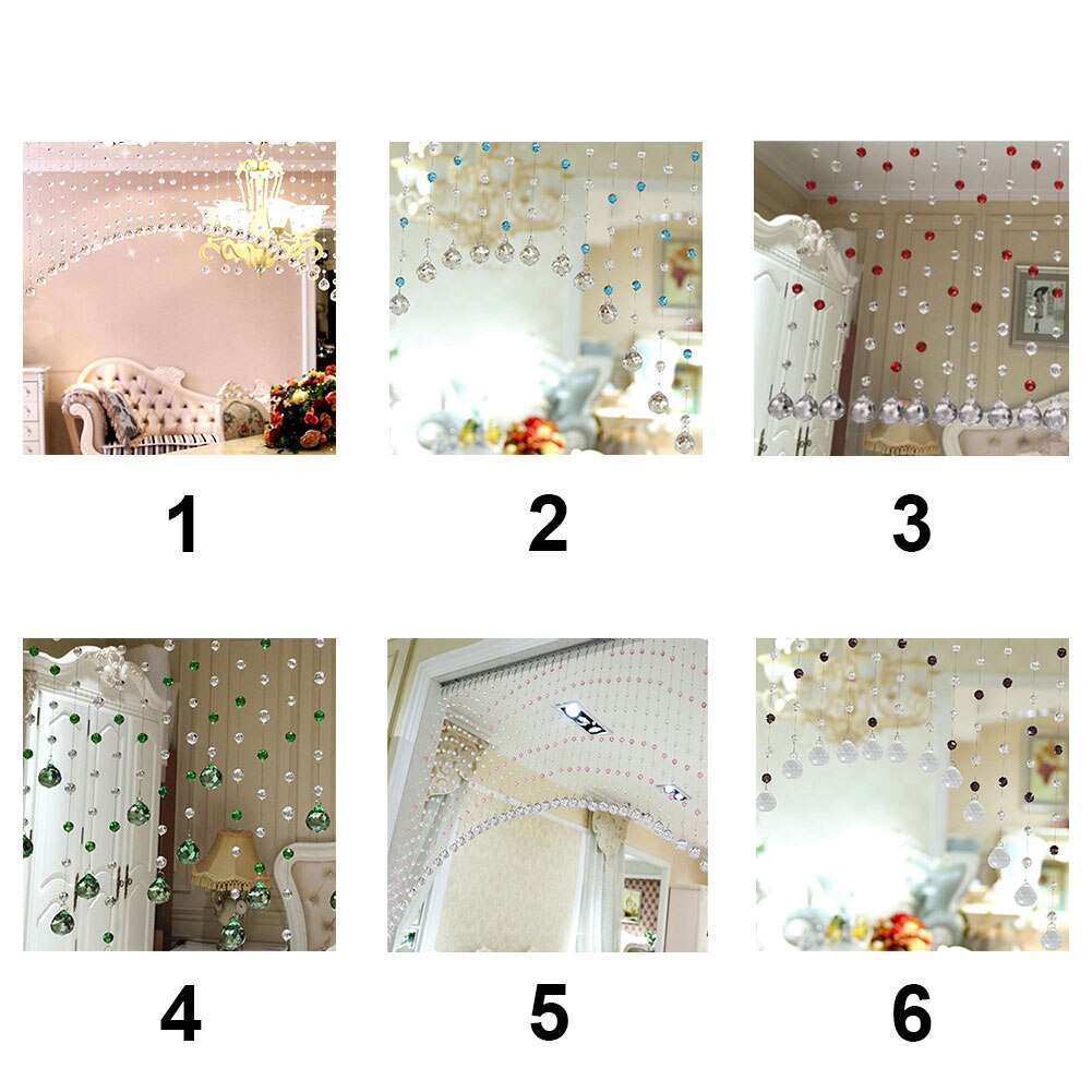 Crystals Glass Beads String Curtain Window DIY Wall Home Decor Wedding Backdrop Festive Decor