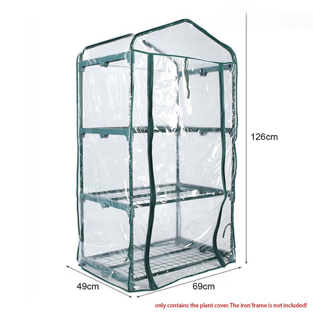 Mini invernadero plegable, tienda de cultivo transparente, 3/5 niveles, PVC, impermeable, cubierta de jardín, casa verde, ventanas, apertura para plantación: S