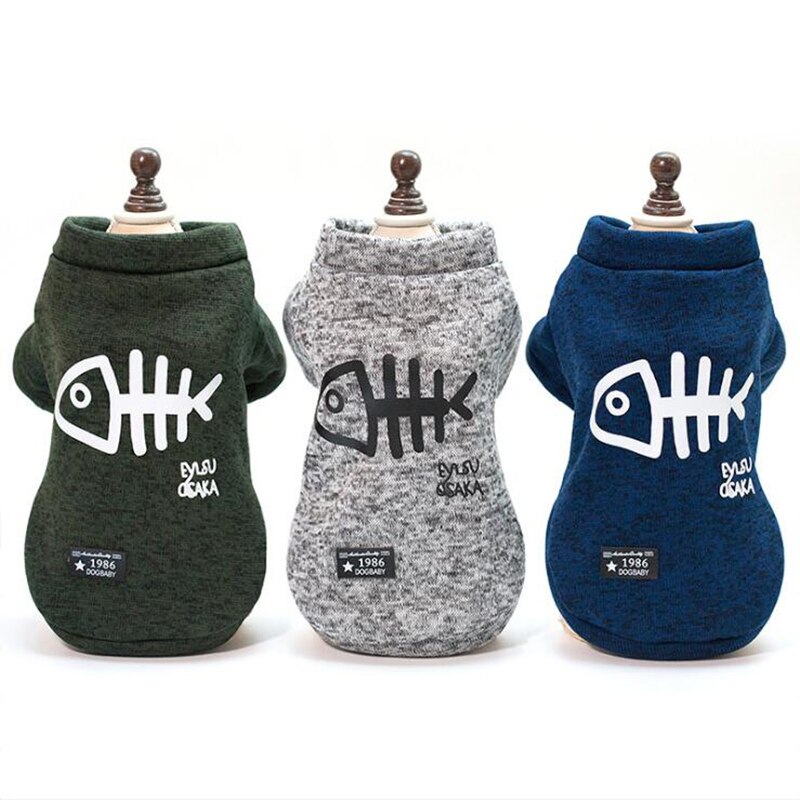 Primavera Pet Roupas de Inverno do filhote de Cachorro quente Pet Peixe Imprimir Casaco Camisola Para Cães Pequenos Roupas Chihuahua Poodle Bulldog Francês York