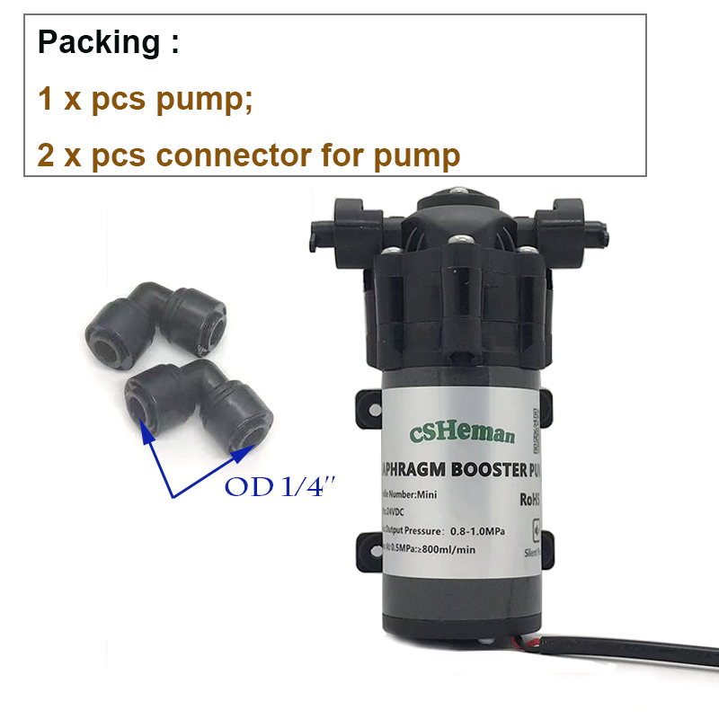 75 gpd  ro 24v tyst vattenboosterpump omvänd osmos vattensystem tryckökningspump: Vit