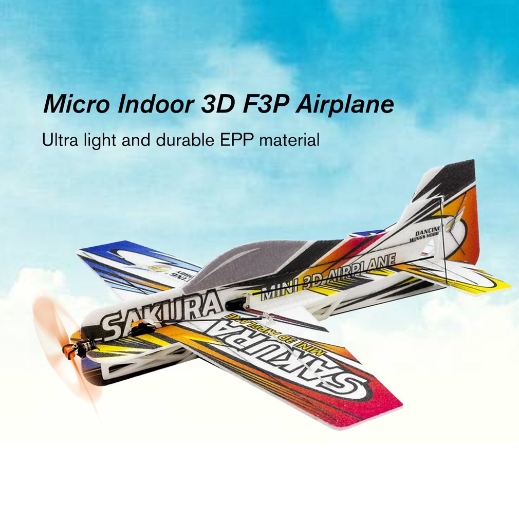 Rc Epp Micro Indoor 3D F3P Vliegtuig Sakura Radio Gecontroleerde Elektrische Vliegtuig 420Mm Spanwijdte Ongemonteerd Moeten Bouwen Vliegtuig