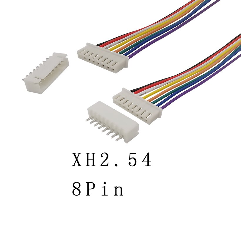 5/10Sets 2P 3P 4P 5P 6P 7P 8P 9P 10Pin Pitch 2.54mm JST XH2.54 XH 2.54mm Male Female Plug Socket Wire Cable Connector 20CM 26AWG: 8Pin / 5 Sets