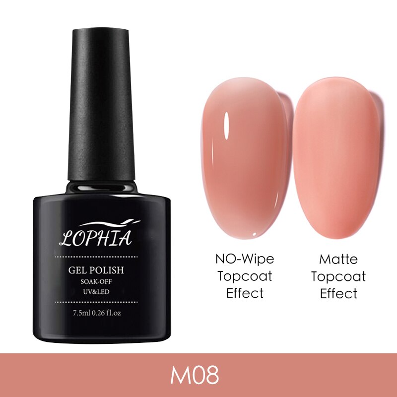 Vernis à ongles Semi-Permanent rose translucide pour manucure, Gel UV à tremper, hybride, 7.5ml: M08