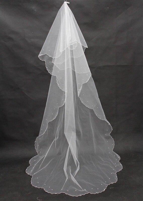 günstige Lange Neue Braut Schleier Auf Lagerbier Hochzeit Zubehör Weiß Elfenbein Tüll Mädchen Schleier für Hochzeit Veranstaltungen