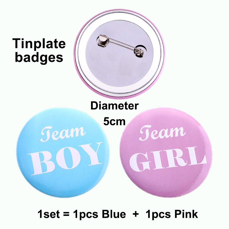 Team Boy Team Girl Gender Reveal Badges Boy or Girl Tinplate Button Badge Decoration Party Buttons Sticker Welcome Baby Shower