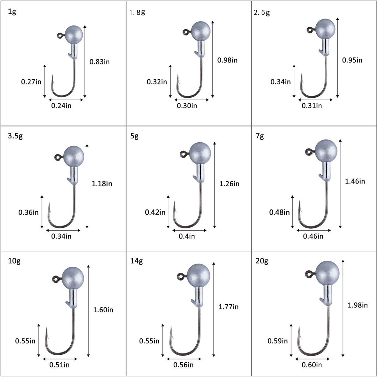 Round Jig Head, Lead Jig Head Hooks for Freshwater Saltwater Fishing, Swimbait Jig Heads with Fishing Box for TroutBass Fishing