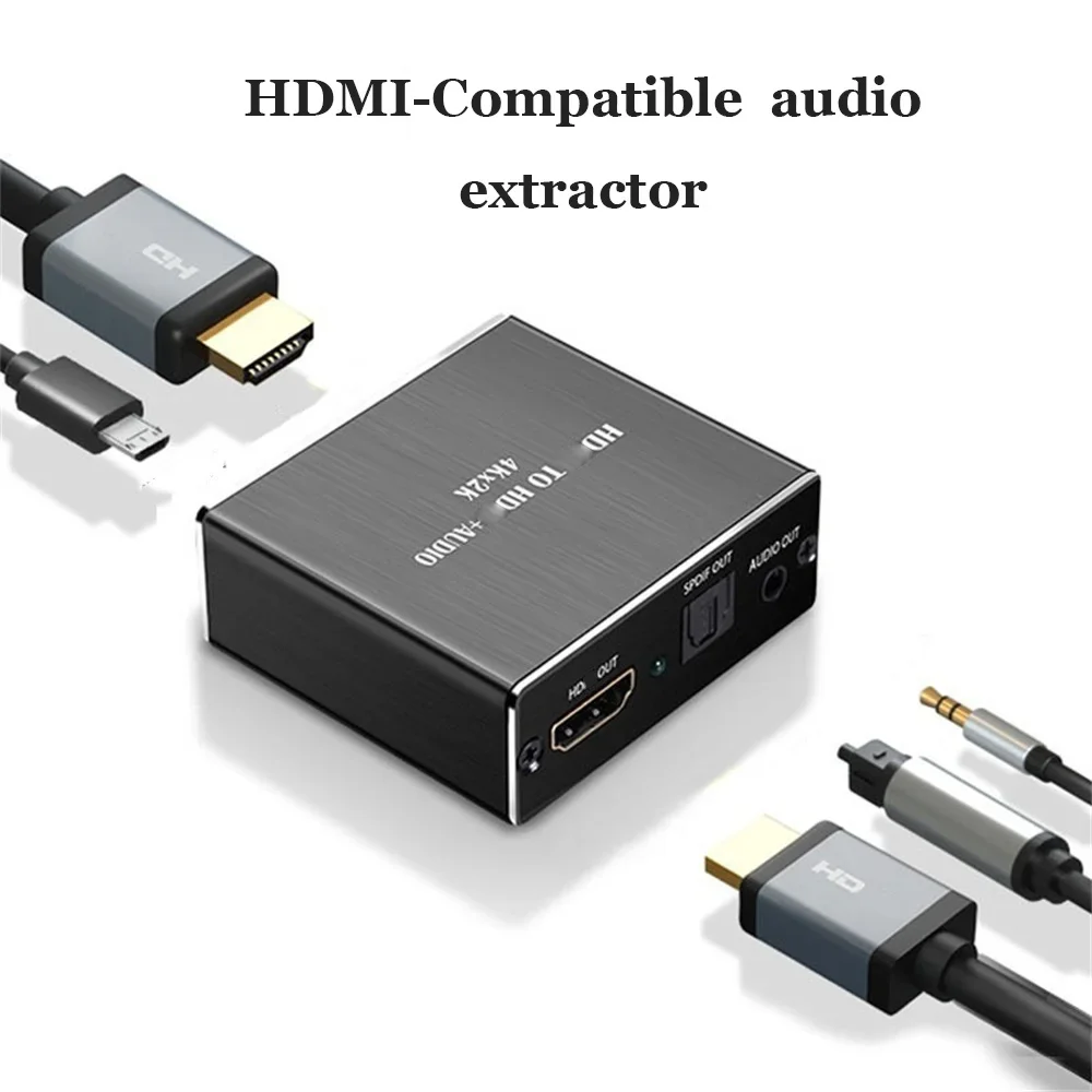 4K 2K Video Extractor HDMI-compatibel met 3,5 MM Audio Converter SPDIF Optische TOSLINK Stereo Out Splitter Adapter
