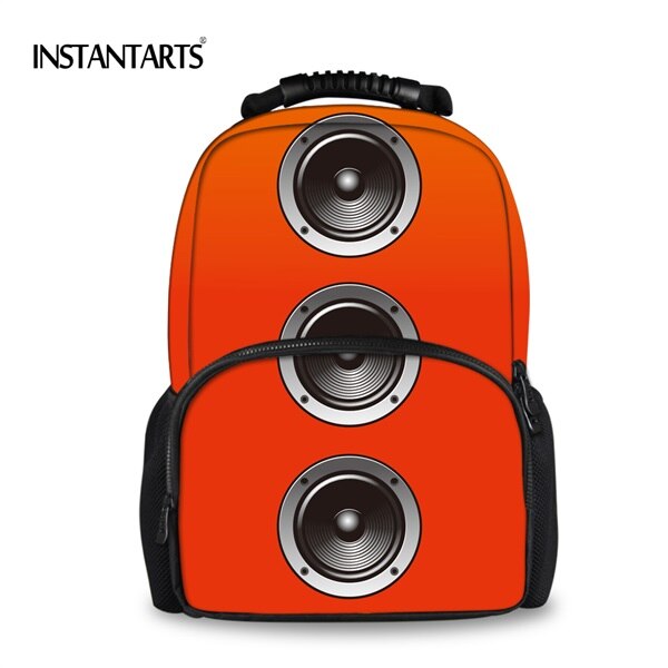 INSTANTARTS Boys Felt Backpacks for Children School Bag 3D Loud Speaker Printing Travel Shoulder Bags Casual Laptop Ruacksacks: CC2386A