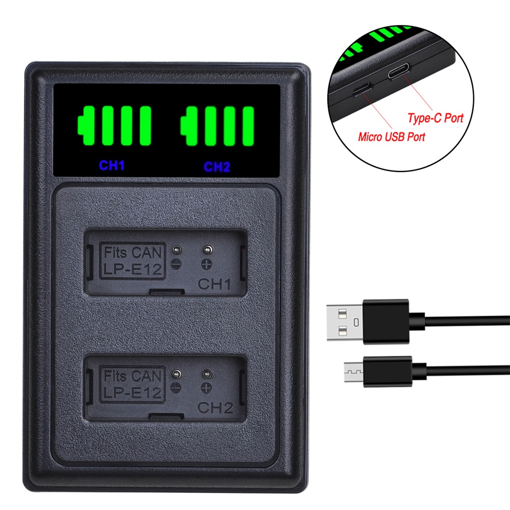 1Pc EN-EL12 EN EL12 LED USB Dual Ladegerät mit Typ C Port für Nikon Coolpix S9700 S9500 S9400 s9300 S9100 S8200 S8100