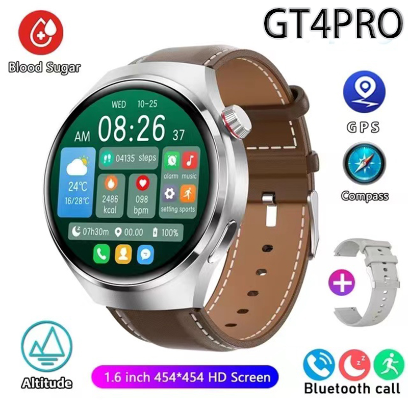 Huawei-Montre connectée GT4 Pro pour homme, GPS, NDavid, écran AMOLED 360x360, fréquence cardiaque, appel Bluetooth, étanche IP68, 2024: Rouge