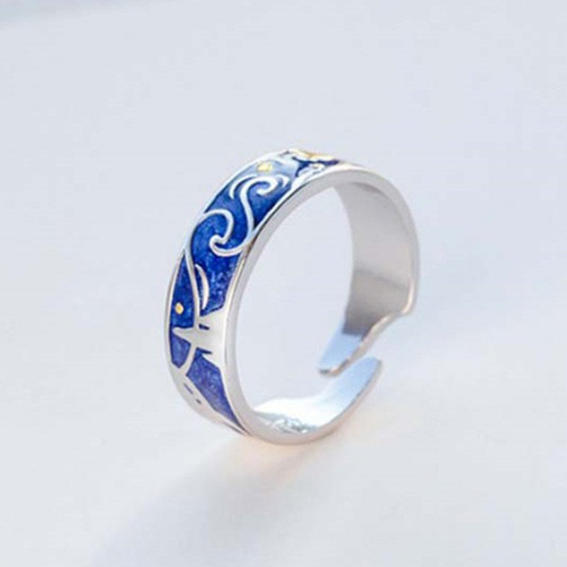 Anillo gótico Punk con alas de Ángel y diablo ajustable para mujer, anillos finos de Hip Hop para mujer, conjunto de joyería para de Navidad para pareja: Color