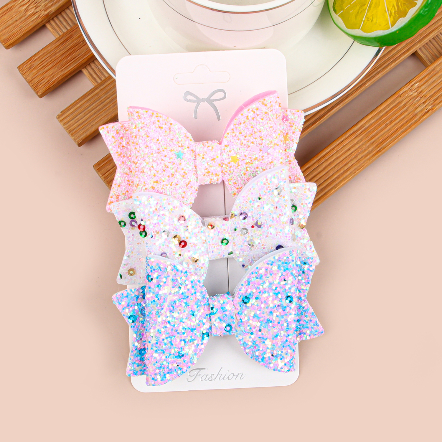 3 uds lazos coloridos para el cabello con Clips lindos 3 ''pelo brillante Bws pasadores de horquilla Clip para el cabello accesorios para el cabello para niños: Oro