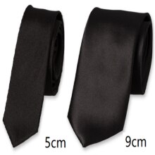 Cravate en Satin noir uni unisexe, Slim, classique, 5cm 9cm de largeur