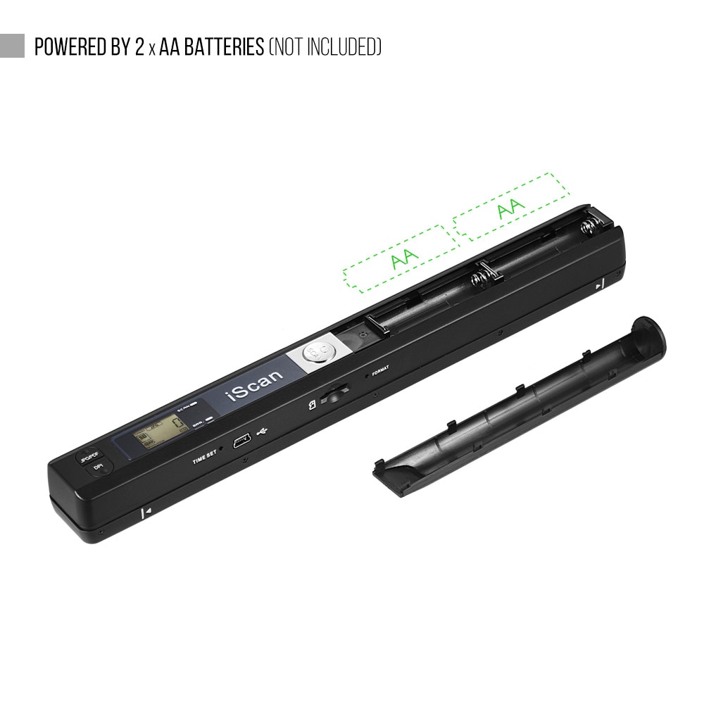 Portable Handheld Wand Wireless Document & Images Scanner A4 Size 900DPI JPG/PDF Formate LCD Display for Business Reciepts Books