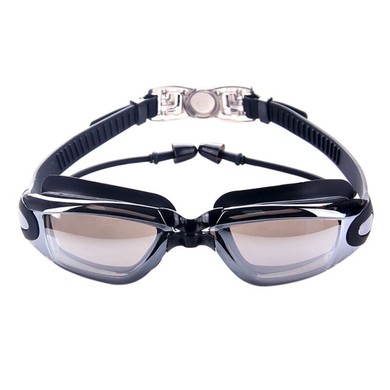 Professionele Siliconen Zwembril Anti-Fog Uv Zwemmen Bril Met Oordopje Voor Mannen Vrouwen Water Sportbrillen