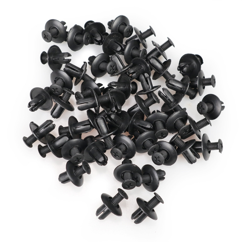 Remaches de plástico de 8mm/6mm, tornillos de sujeción para guardabarros de coche, tornillos para parachoques, Clips, remaches, agujero de 8mm, Clip de pasador de empuje de plástico, accesorios para coche