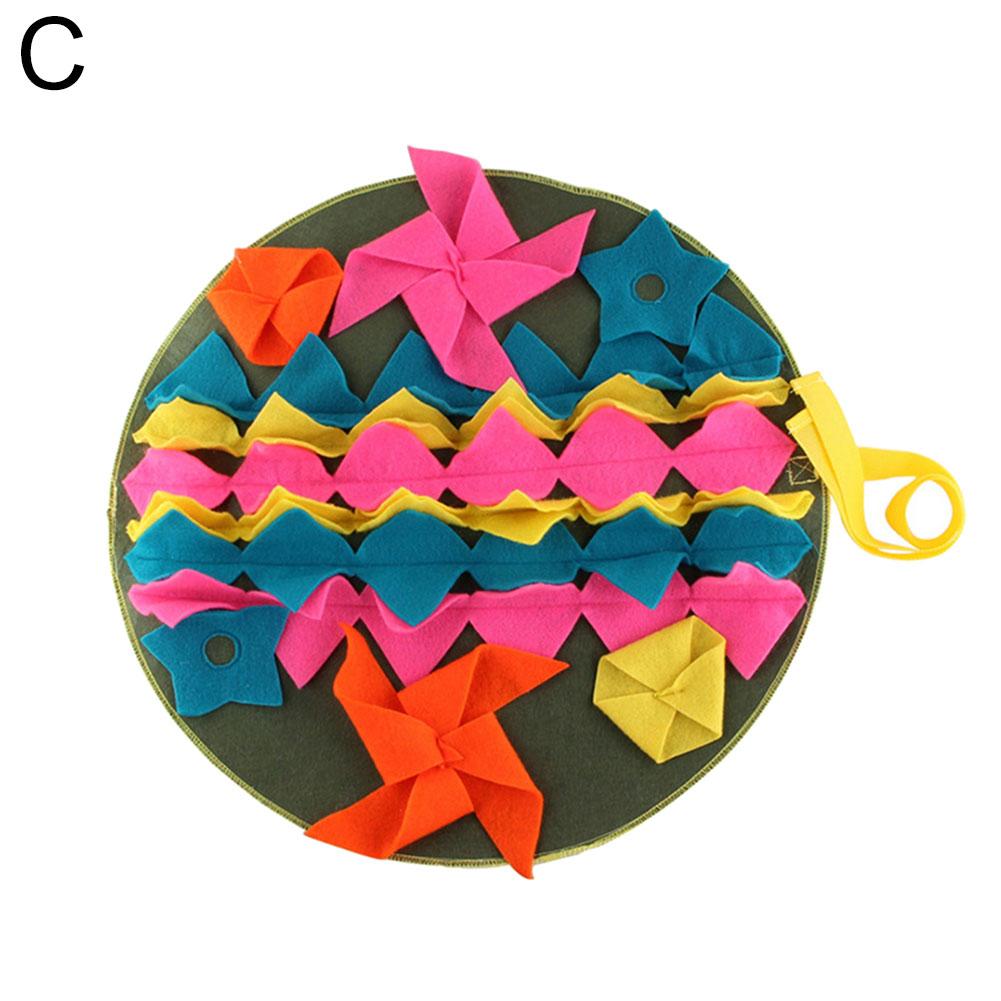 Pet Dog Snuffle Mat Pet Sniffing Training Blanket Detachable Fleece Pads Dog Mat Relieve Stress Nosework Puzzle Toy Pet Nose Pad: C