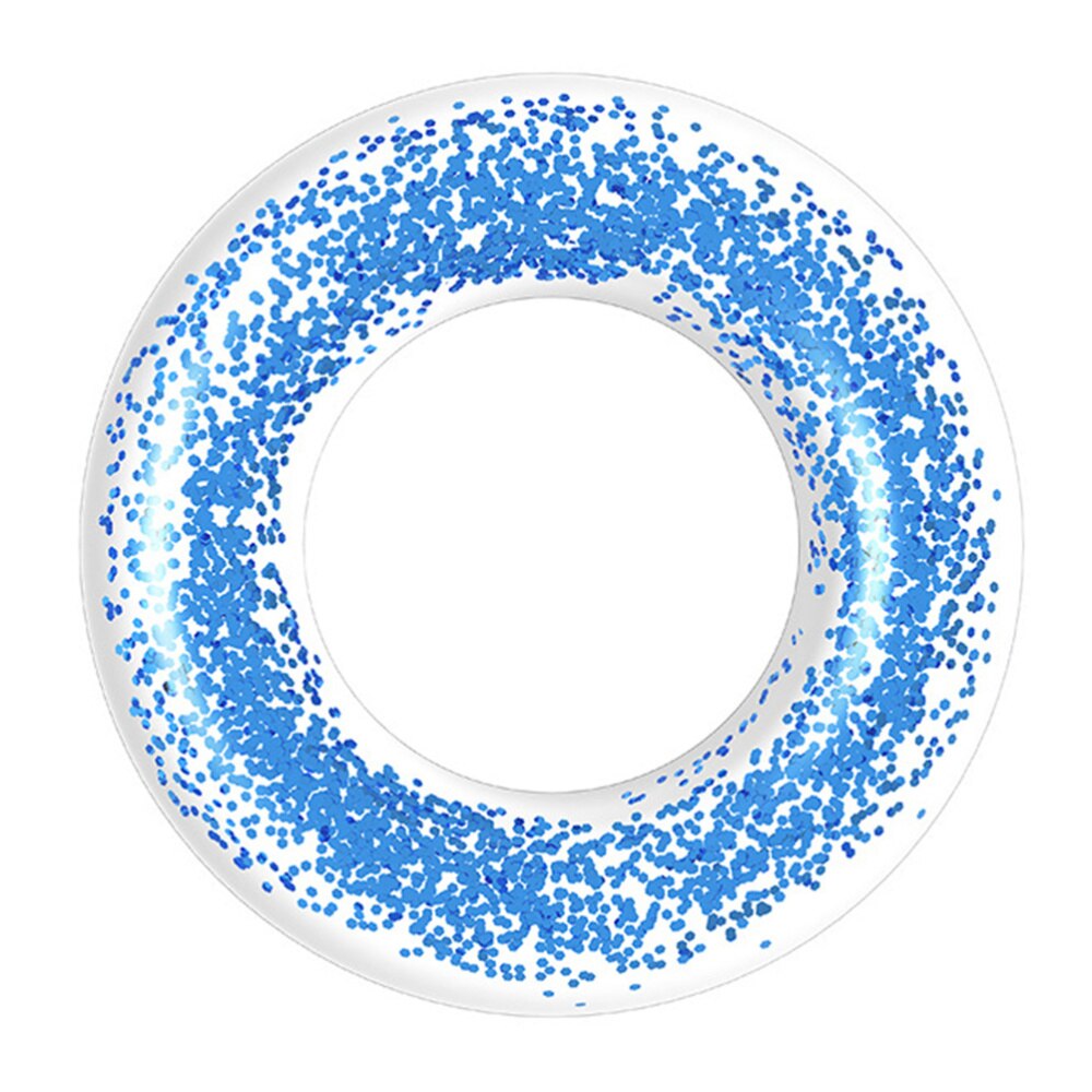 1Pc Feather Decor Inflatable Swim Ring Float Simple Graphics Life Ring Swimming Pool Toy for Adults(Sky-Blue)