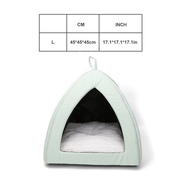 Huisdier Pluizige Kat Hond Bed, Huis Cave, Bed Kat Huis, Zachte Huis Voor Katten Met Kittens, hond Bedden Voor Kleine Honden Katten: Green Cat House L