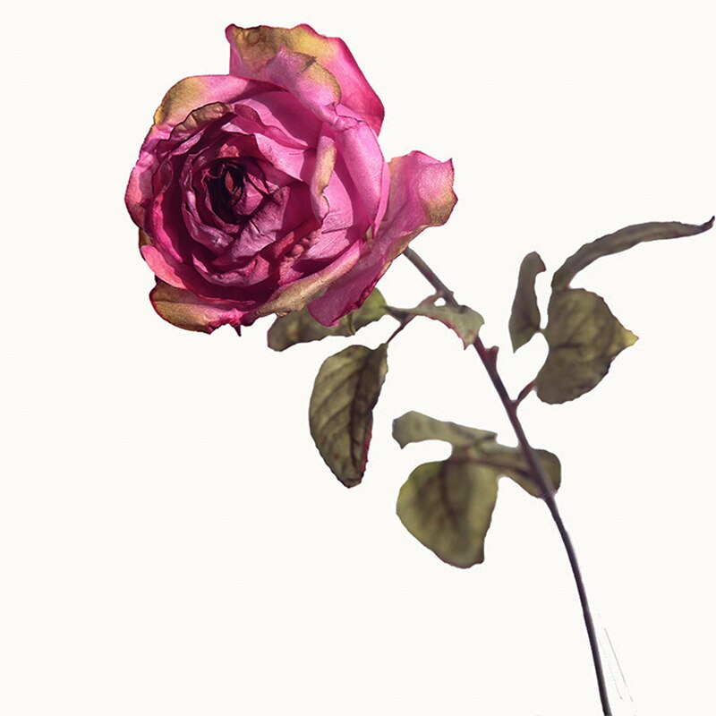 SunMade-Rosas románticas Retro, flores artificiales, decoración para sala de estar, macetas decorativas para boda: Pink Violet