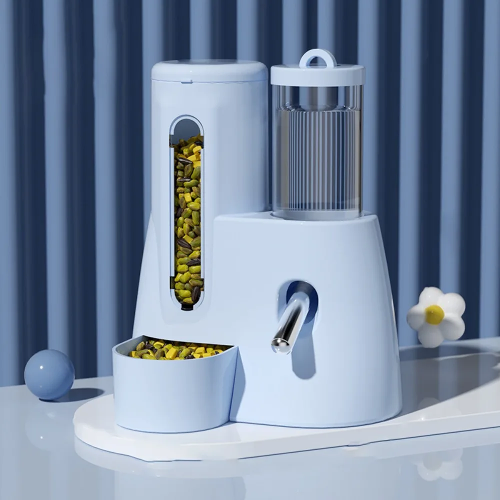 2-in-1 Hamster Automatische Water Grote Capaciteit Verwijderbare Voeden Water Dispenser Te Reinigen Gouden Beer Voerbak dierbenodigdheden: 4XL / Donkerbruin