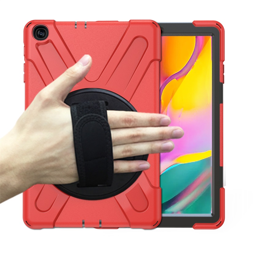 For Galaxy Tab A 10.1 Case, Shockproof High Impact Resistant Heavy Duty Armor Cover for Samsung Galaxy Tab A 10.1 T510 T515: Red kickstand