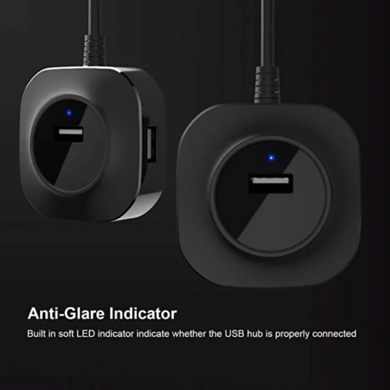 4 porter usb 2.0 hub kabellengde 20cm 480 mbps dataoverføring for pc bærbar pc mus tastatur harddisk flash-disk telefon