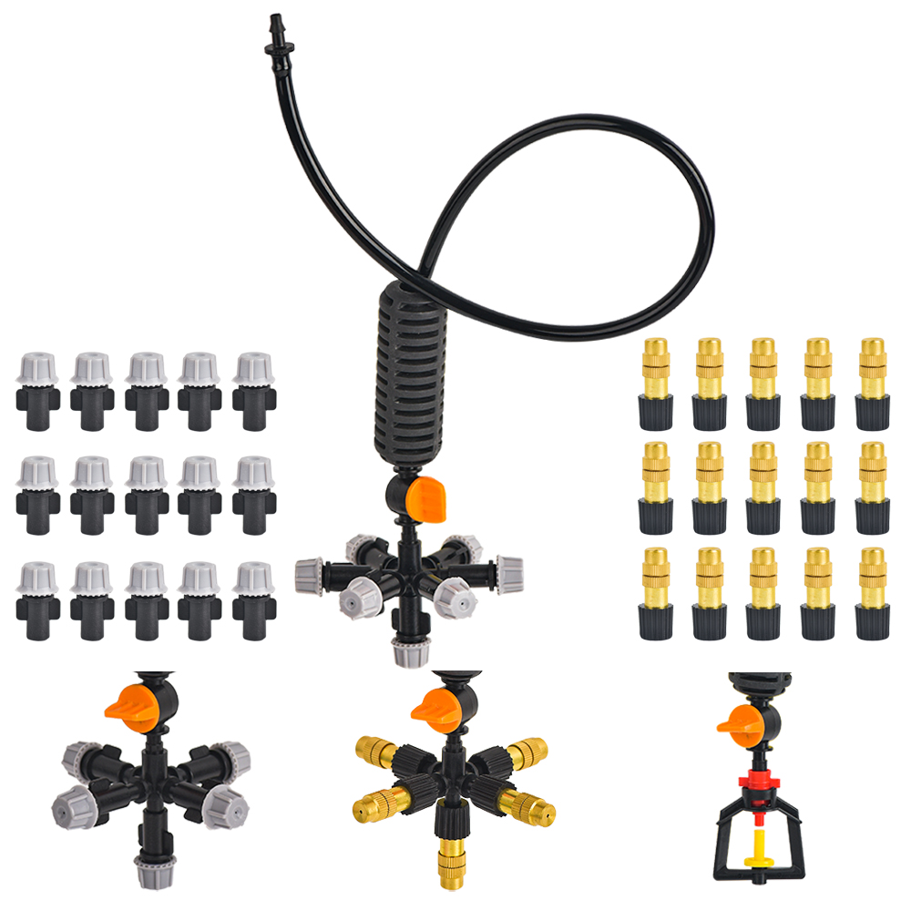 Wisząca dysza zamgławiająca system nawadniania z zraszaczem mgły wodnej 5/7-kierunkowy regulowany zestaw opryskiwacza robić nawilżania szklarni