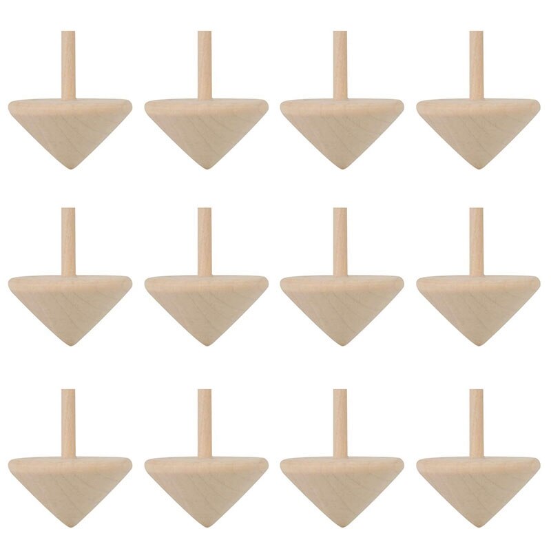 Houten Tol Speelgoed Massief Houten Gyro Hout Spin Up Speelgoed Houten Speelgoed Voor Party Gunsten Kleuterschool Speelgoed (12 stuks)