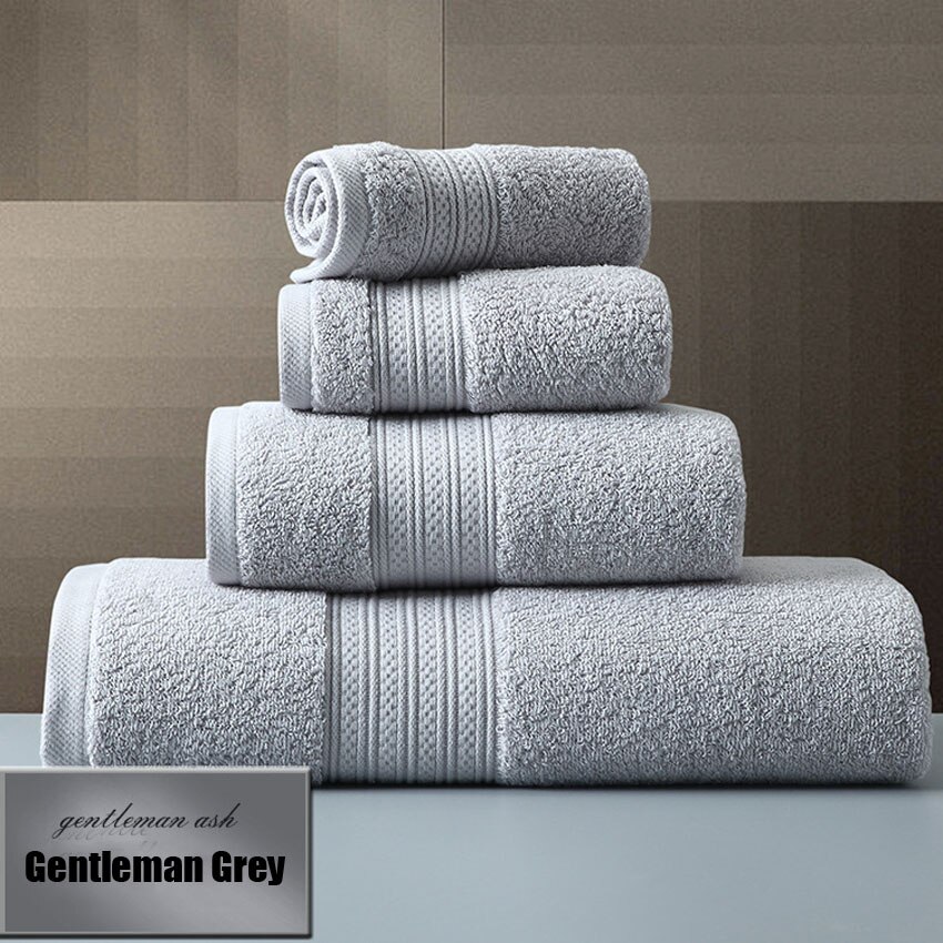 Kit X2 Toallas De Baño De Cuerpo 100 Algodón 70x140 Cm Gris ENERGY PLUS