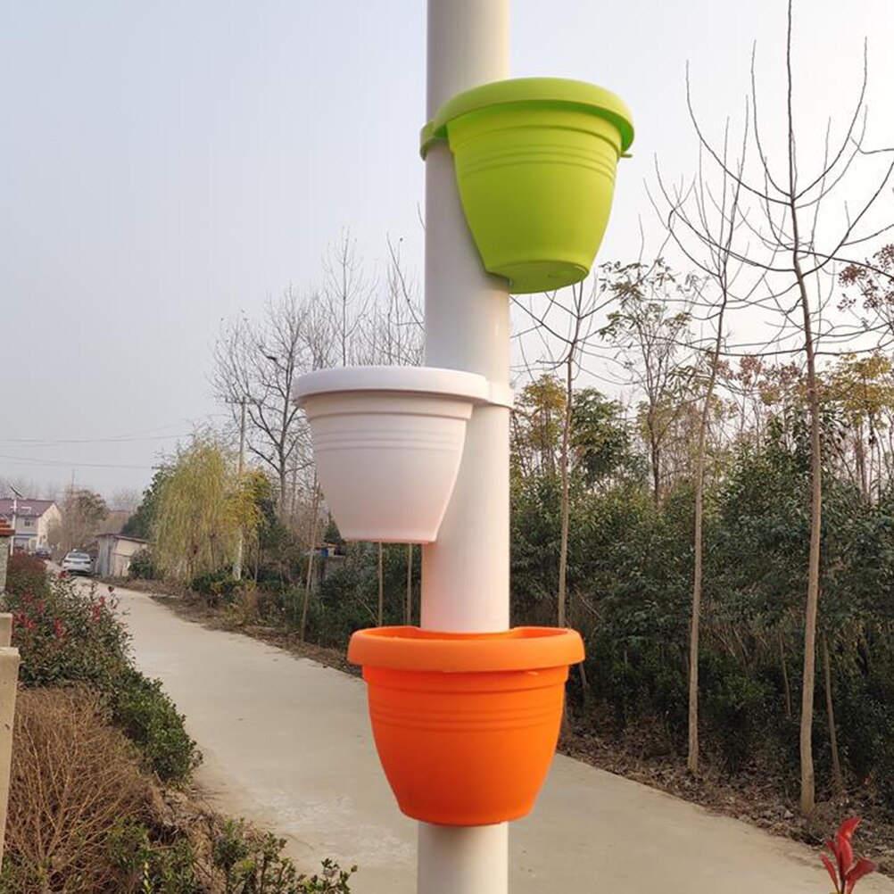 3Pcs/Set Drain Pipe Flower Pots Tubs Gutter Downspout Flowerpot for Plants and Flowers (Size S/L)