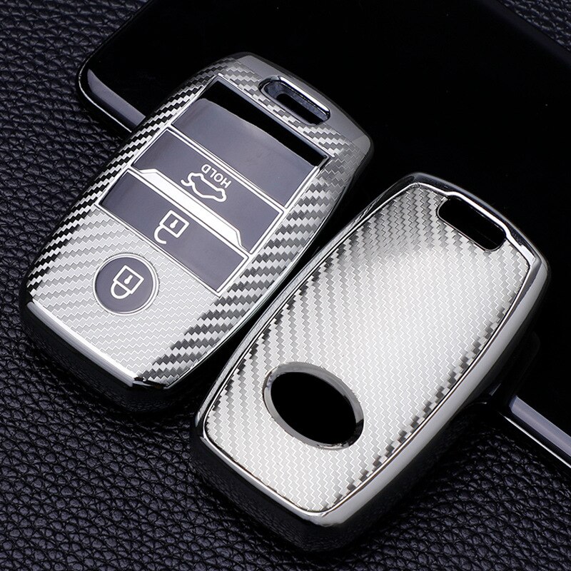 Coque de protection de voiture en TPU, Fiber de carbone, pour Kia Ceed Rio Rio5 Sportage R K3 KX3 K4 K5 Ceed Sorento Cerato Optima: Argent
