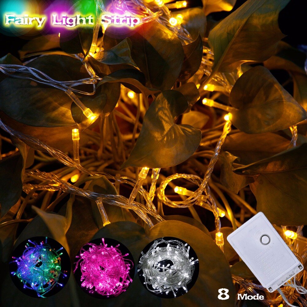 Rgb Led Verlichting Strings 10M 110V 220V 8 Modi Waterdichte IP65 Kerst Garland Fairy Lights Outdoor Indoor Decoratie