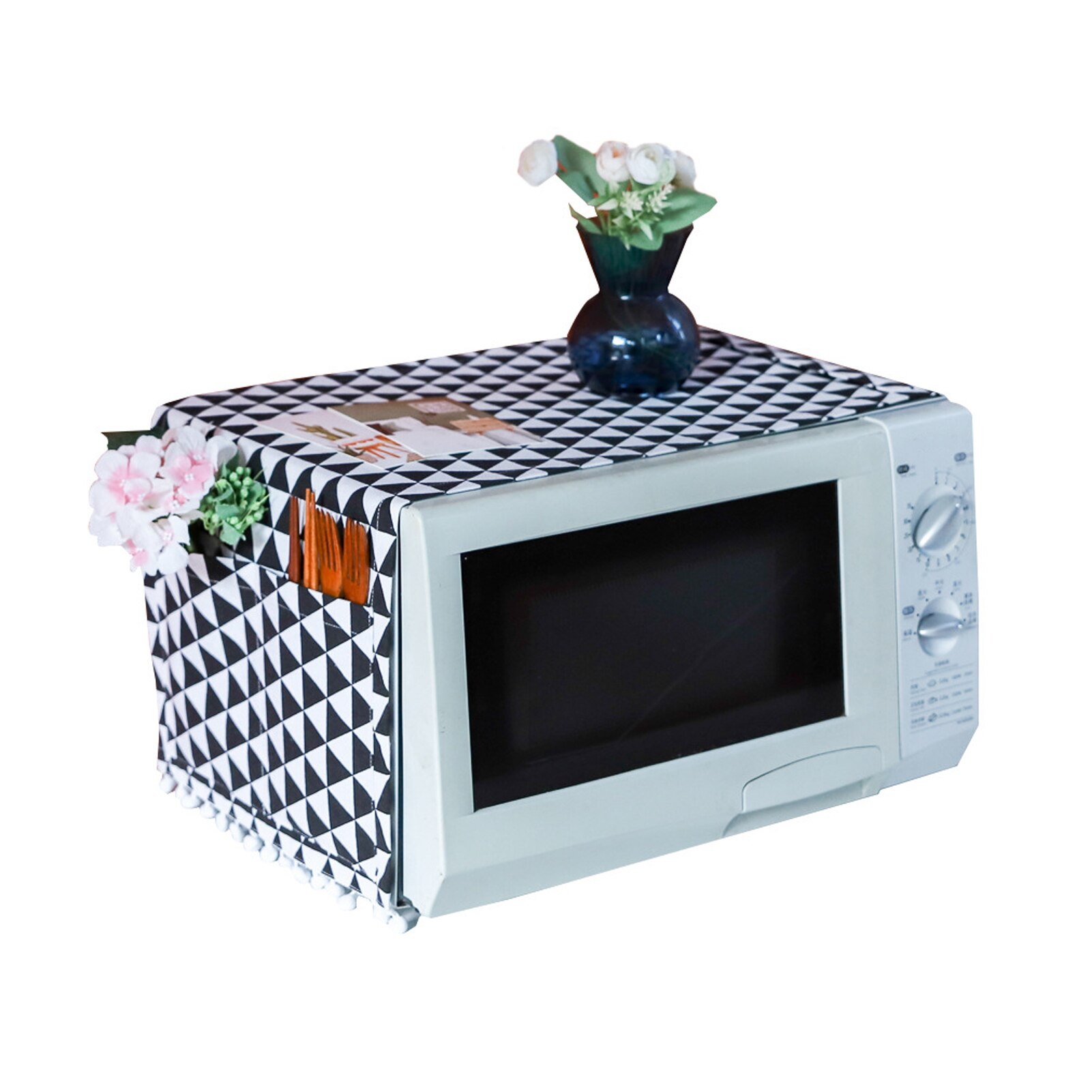 Opvouwbare Magnetron Kap Anti Olie Stof Waterdicht Keuken Accessoires Draagbare Mode Afdrukken Woondecoratie Universele