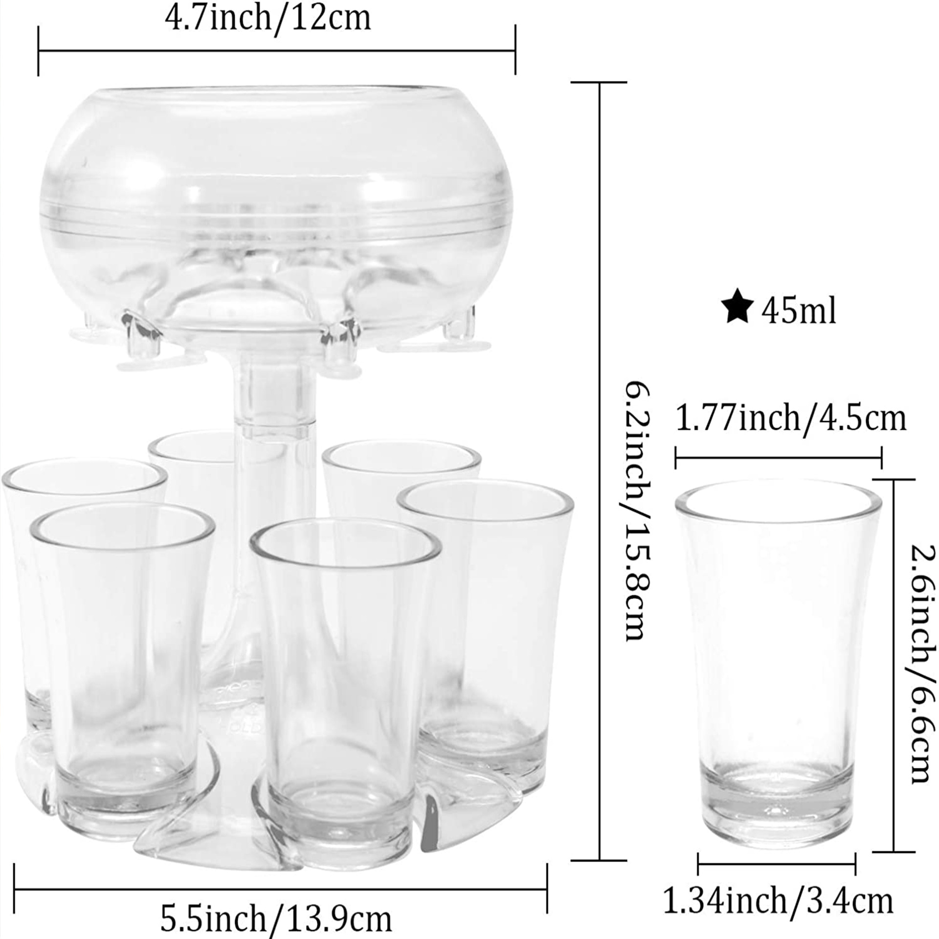 6 cup wine glass holder, pourer, drinking game, party cocktail, beer accessories, fast filling beverage cup dispenser
