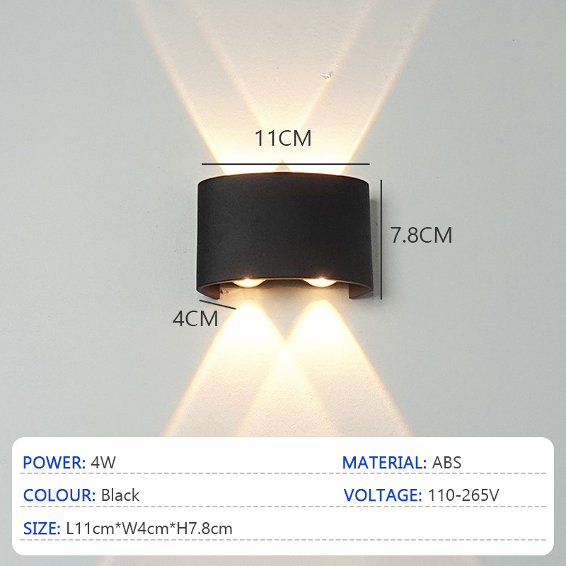 LED op en neer verlichte wandlamp waterdichte binnenwandlamp slaapkamer woonkamer gang binnen- en buitenverlichting: YELLOW / 6w