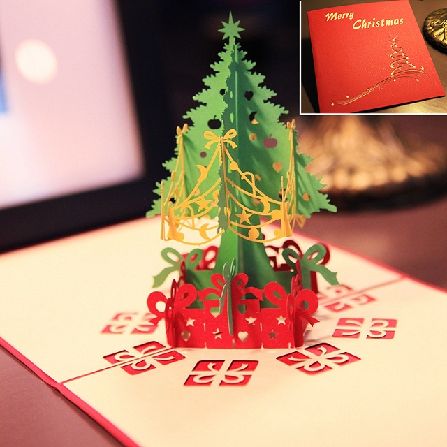 3D Wenskaarten Dank Je Kaart Handgemaakte Pop Up Hart Vorm Papier Gesneden Valentines Moederdag Christmas Card: 1