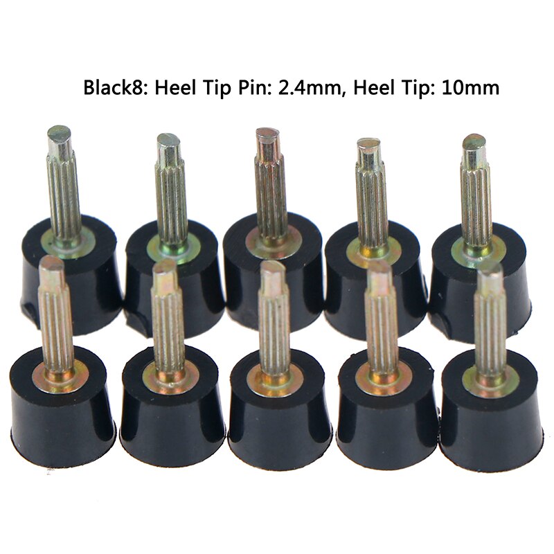 Goupilles de réparation de talon, 5 paires, pointes de chaussures, robinets de cheville, chaussures de remplacement, accessoires de chaussures: Black 8