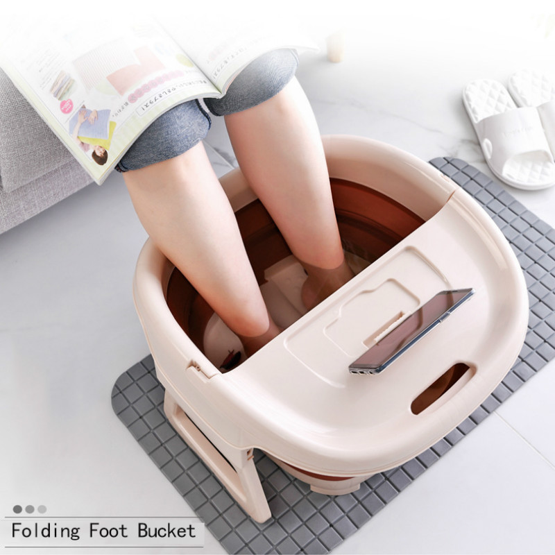 Foldbart fodbad almindelig skummende massage spand fod iblødsæt spand husholdnings plastik sauna badekar pedicure badevand spand