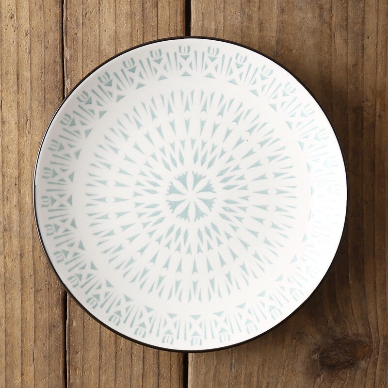 Nordic Creatieve Moderne Minimalistische Onderglazuur Keramische Servies Huishoudelijke 8-Inch Western-Stijl Voedsel En Snack Vlakke Plaat: O 20.5x20.5x2.4cm