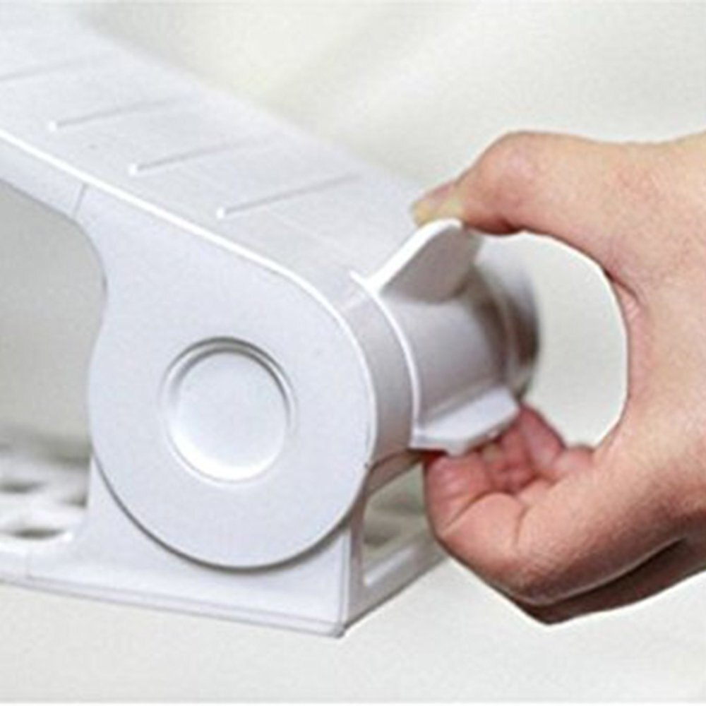 Adjustable Shoe Storage Space Rack Saver Organizer - 2 Pack (White) the Living Room and Bathroom Utility Rack