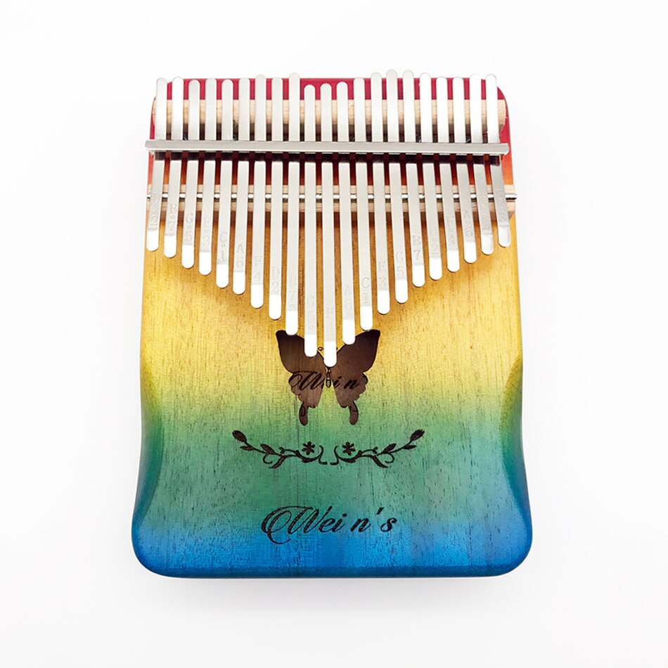Piano de pulgar Kalimba, 17 teclas, portátil, flexible, hecho por una sola tabla, madera de caoba de: H