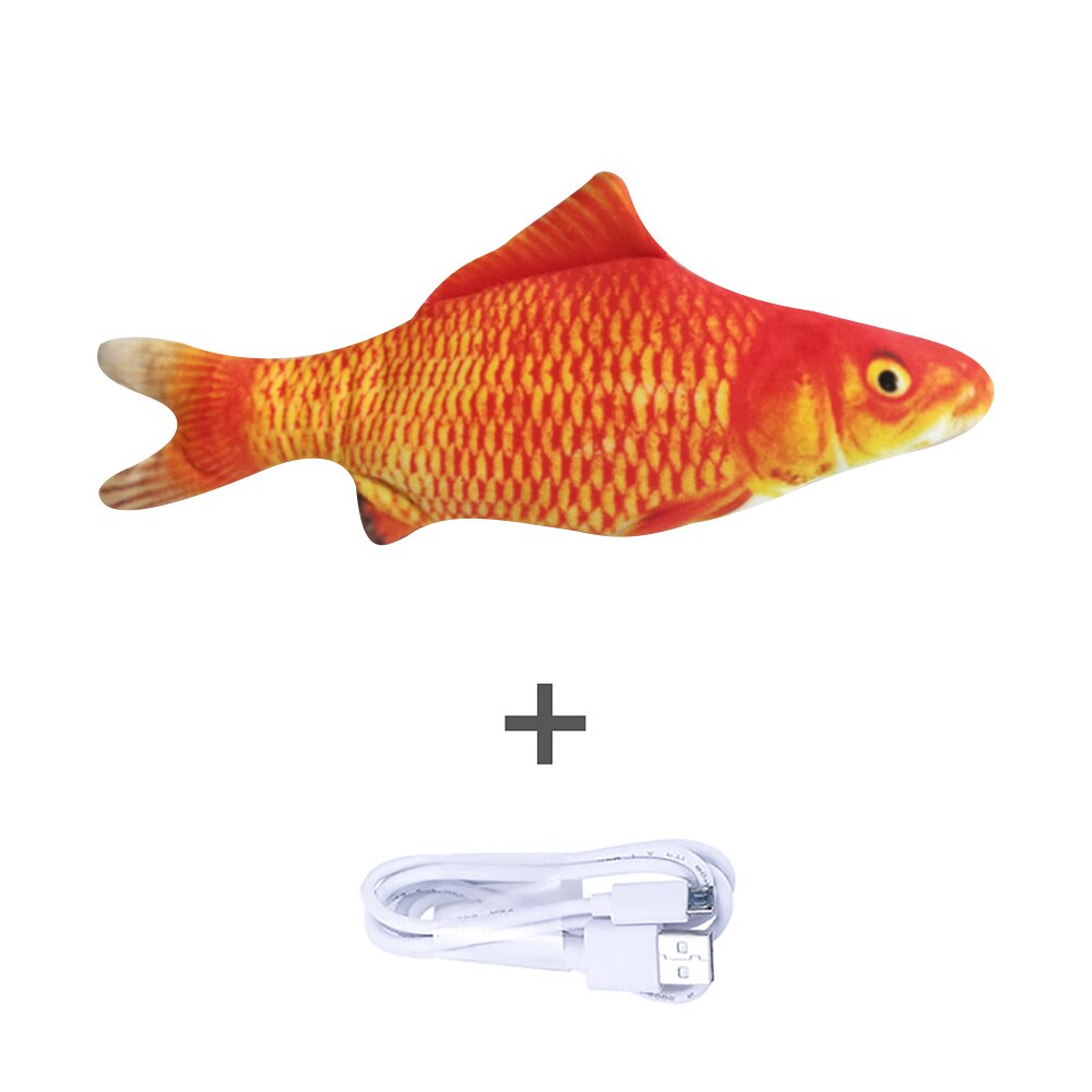 Drôle interactif animaux oreiller électrique Wagging poisson chat jouet cataire Kicker jouets mâcher morsure coup de pied électrique mobile poisson chat jouet réel: Redcarp