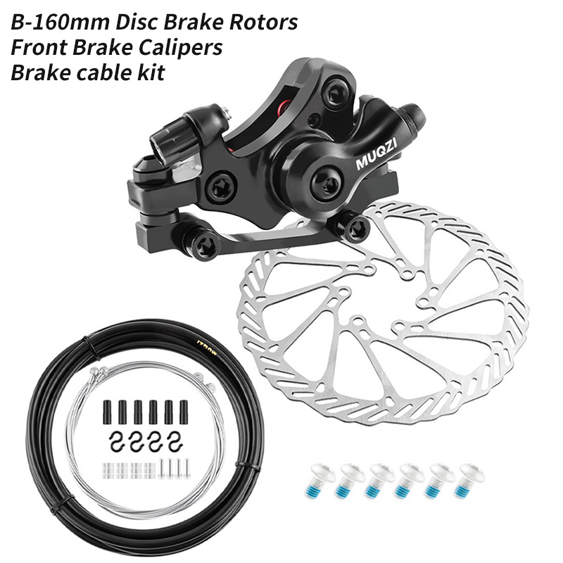 MUQZI Disc Brake Kit Bike Disc Brake Caliper Bicycle 22.2mm Brake Lever MTB Road Bike Cable 140mm 160mm Brake Rotor: Orange