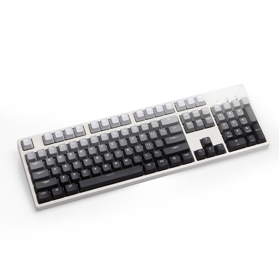 Mechanical Keyboard Keycaps White to Black Gradient PBT OEM Profile Backlit Transparent 68 87 104 Key GK61 Varmilo